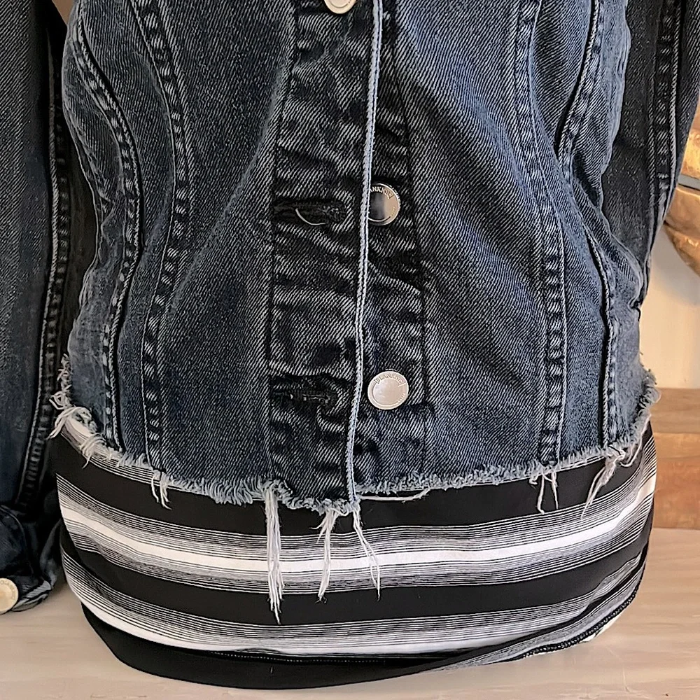 Trendy BlankNYC jean jackets in deep dark blue denim